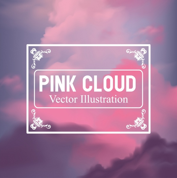 雲背景粉紅色模糊設計經典框架裝飾
