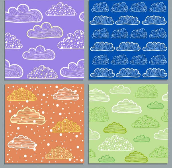 nuvole sfondo blu - verde - arancione design dei modelli