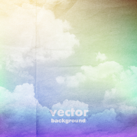 Nubes con papel arrugado vector background
