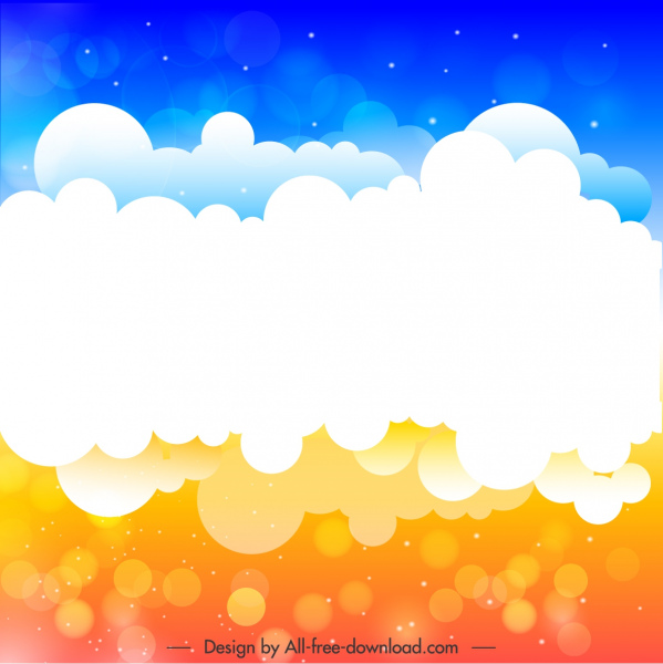多云的天空背景明亮生动的 bokeh 装饰