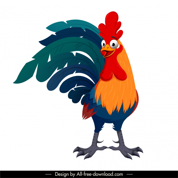 Cock Icon Colorful Design Funny Cartoon Sketch-vector Icon-free Vector Free  Download