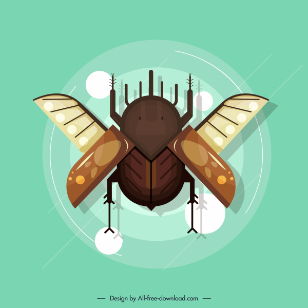 Cafard insecte icône coloré flat design