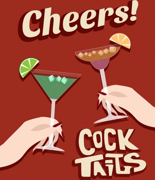 publicidad animar icono tintineos de copas de cócteles