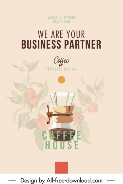 cartaz de publicidade de café elegante design clássico borrado