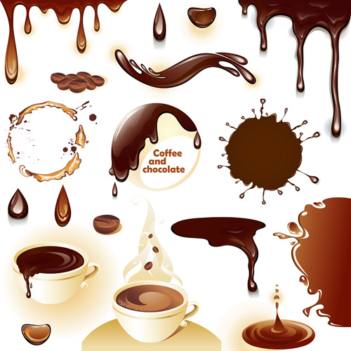 vecteur d’ensemble de café et de chocolat