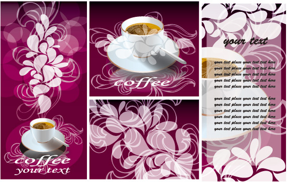 Kaffee und dekorative Muster-Design-Elemente