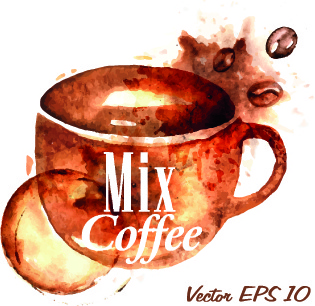 Kaffee gezeichnete Elemente Vektor 7
