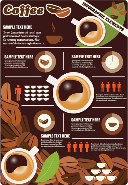 kahve infographics iş şablonu tasarlamak vektör