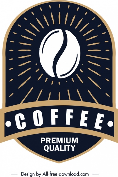 Kaffee-Label Vorlage klassischen dunklen gerundet vertikale Dekor