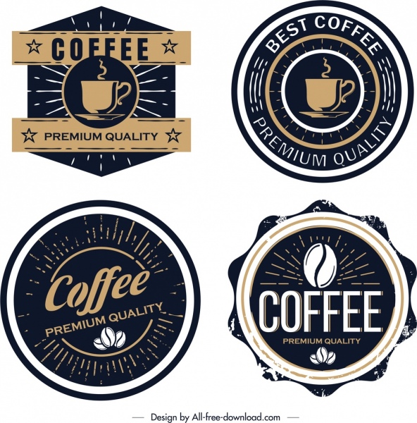 Kaffee-label Vorlagen klassischen schwarzen design