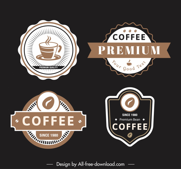 plantillas de etiquetas de café elegantes formas clásicas