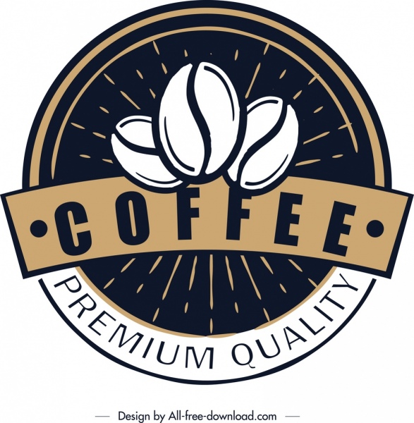 modèle de logo de café design de cercle rétro