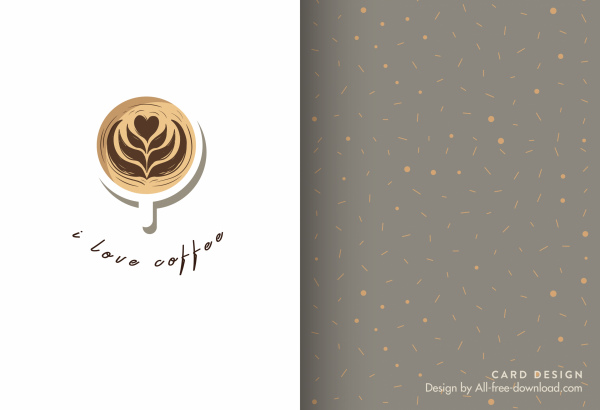 kahve menü kartı şablonu fincan kroki zarif dekor