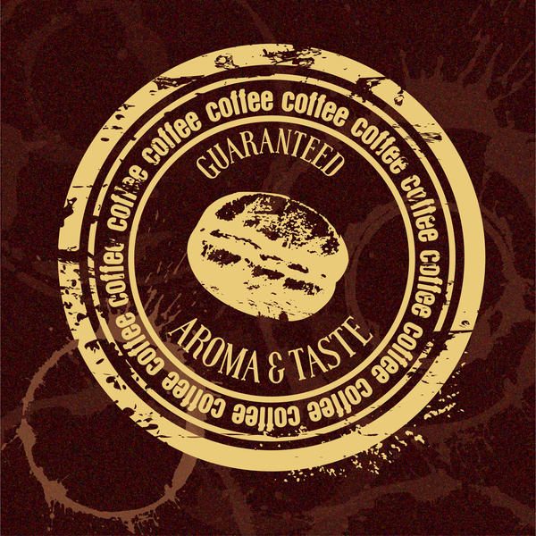 garantir la qualité de café illustration du timbre avec style rétro