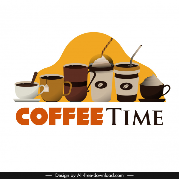 KaffeeZeit Werbung Banner Tassen Größen Skizze