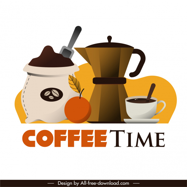 bandeira do tempo do café colorido design plano clássico