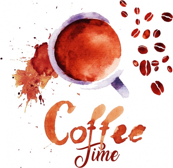 Kaffee-Zeit-Banner-Grunge braun-design
