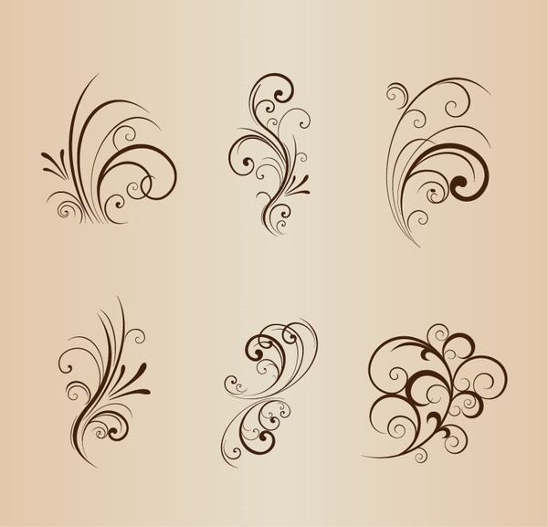 coleção de ilustração de vetor de elementos de design floral