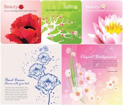 Color Flowers Background Graphics Vector Set Color Flowers Background Graphics Vector Set