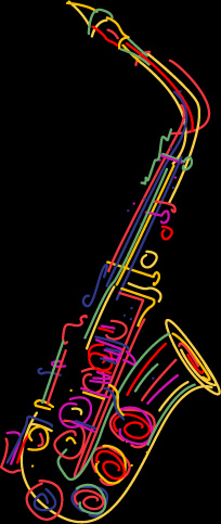 vectores de instrumentos musicales de líneas de color