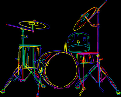 vectores de instrumentos musicales de líneas de color