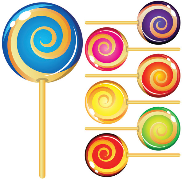 warna lollipop vector set