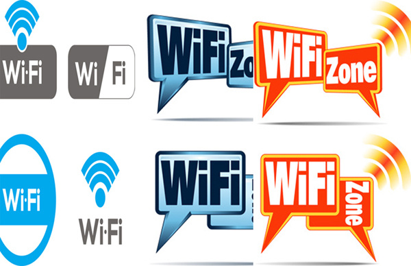 warna wifi ikon vektor