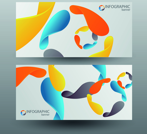 Colored Abstract Infographics Banner Vector