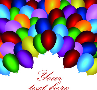 conjunto de ilustración de fondo de vacaciones de globos de colores
