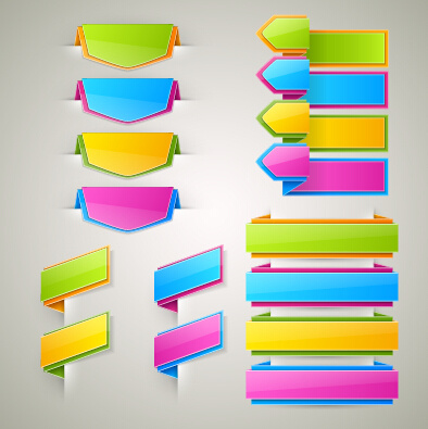 marcadores de colores con cintas de gráficos vectoriales