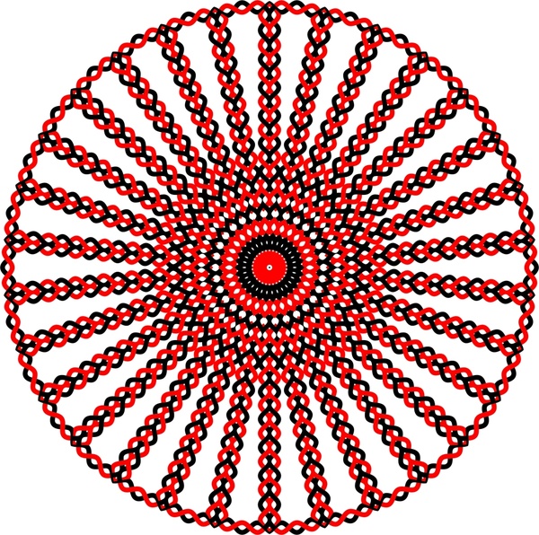 Ilustrasi Lingkaran berwarna dengan interlocking jaringan desain