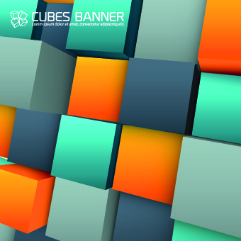 色付きの立方体の背景のベクトル
