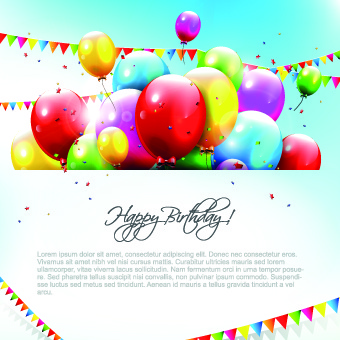balões coloridos feliz aniversário vector