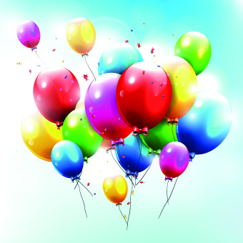 balões coloridos feliz aniversário vector