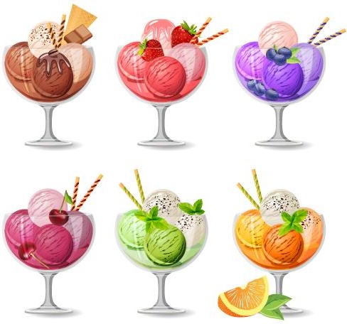 gráficos de vetor de sorvete colorido