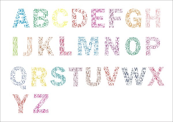créative vecteur de couleur lettre alphabet