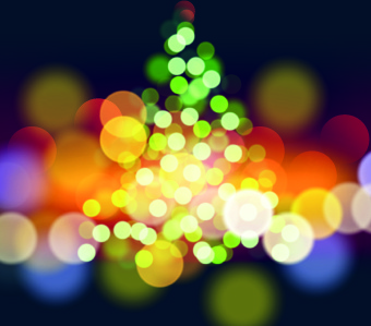 renkli ışık noktayı Noel ağacı vektör