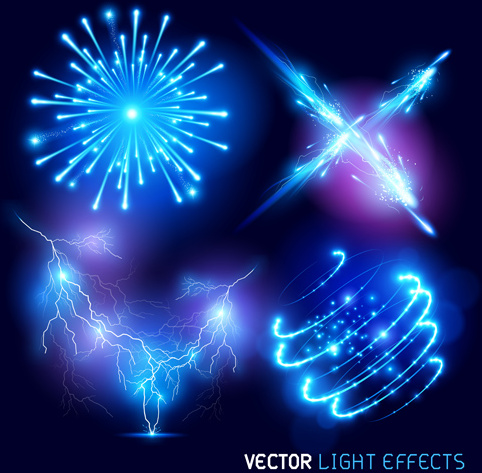Colored Light Special Effects Vectors Set