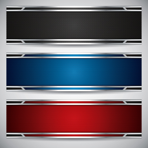 Colored Metal Banners Vector Design