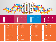 mosaici colorati E15 calendario vettoriale