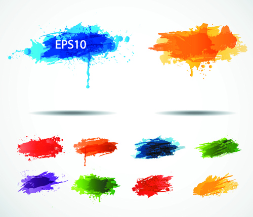 salpicos de tinta colorida de fundo vector grunge