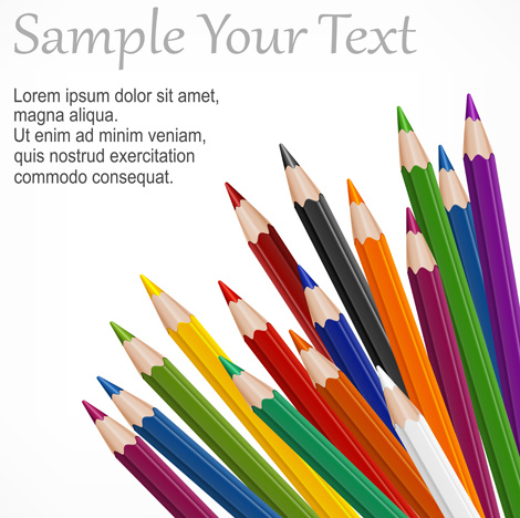 lápices de colores vector fondo conjunto