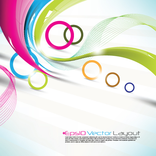 Colored Ribbon With Circle Background Vector Colored Ribbon With Circle Background Vector