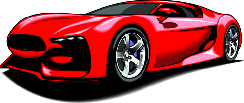 vector de elementos de coche deportivo color