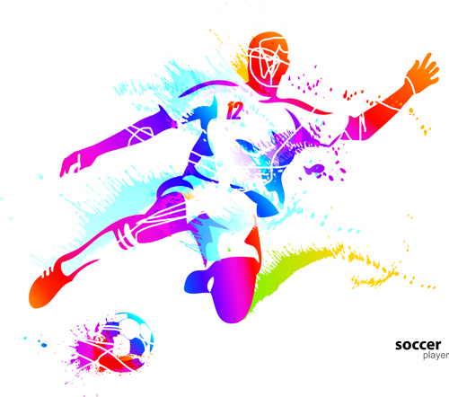 色スポーツ要素ベクトル アート