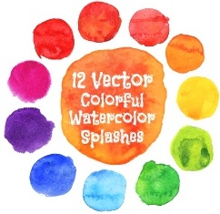 màu watercolor splashes vector