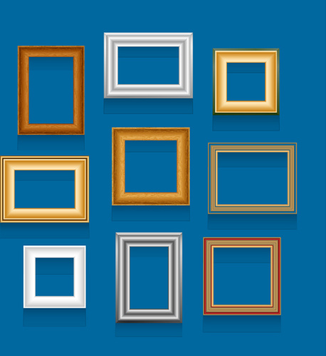 conjunto de vector marco madera color de la foto