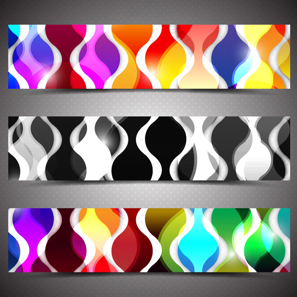 warna-warni abstrak spanduk desain set