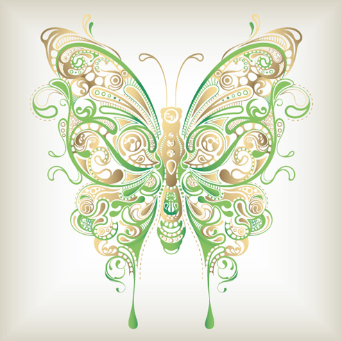 vetor de elementos coloridos borboleta abstrata