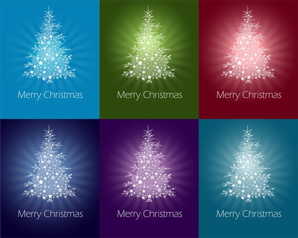 warna-warni pohon Natal abstrak vektor grafis